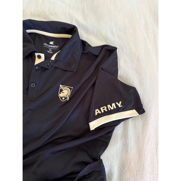 Colosseum Army Polo Shirt XL Black Gold Logo Performance Golf Shirt Mens - Picture 4 of 5